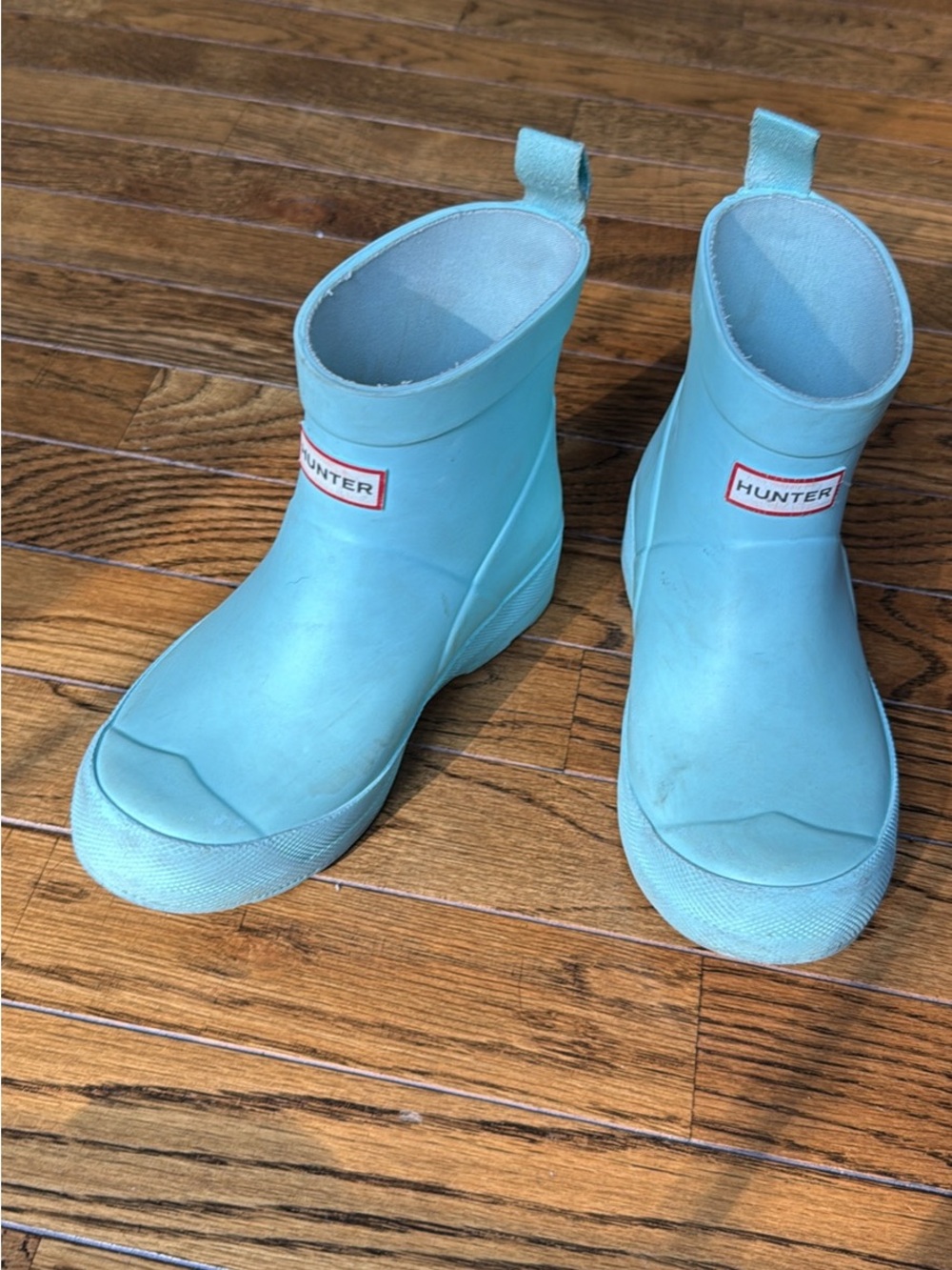 Hunter Kids Light Aqua Blue Short Rain Boots